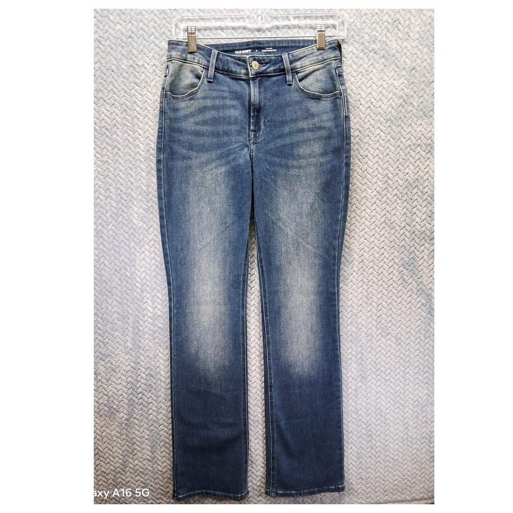 Old Navy Wow Boot-Cut Jeans Womens 4 Mid-Rise Medium Wash Blue Denim Stretch